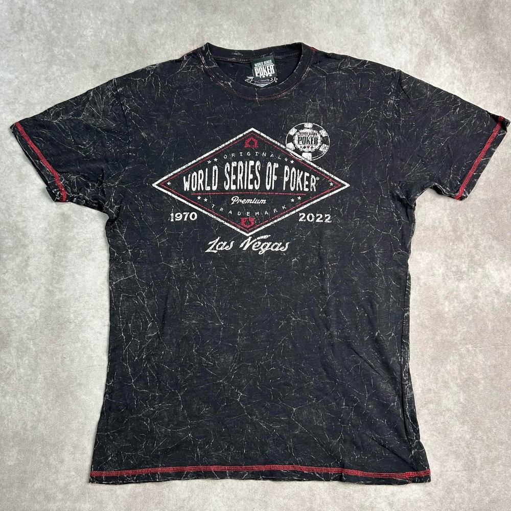 Premium 51 World Series of Poker Las Vegas Mineral Wash T-Shirt Mens Small